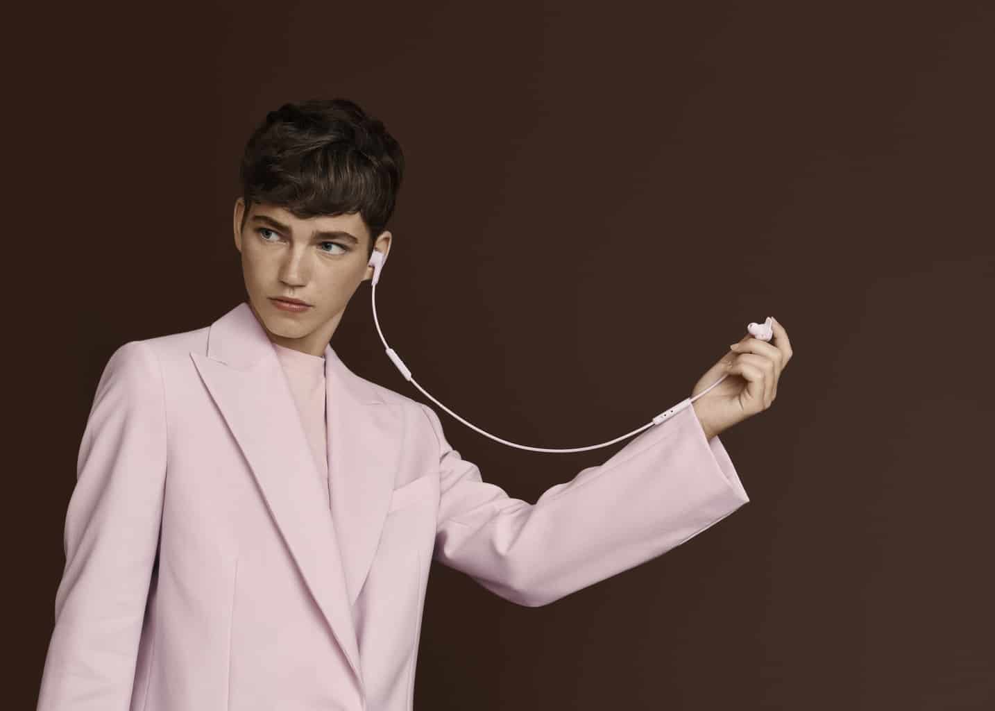 earphones, pink, fashion 
