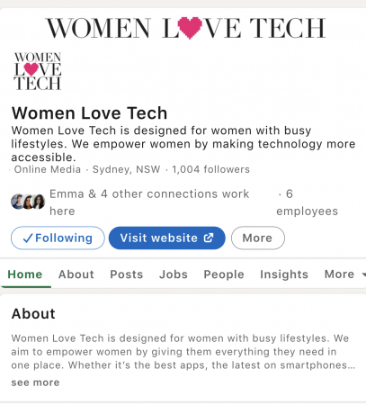 Women Love Tech Linkedin