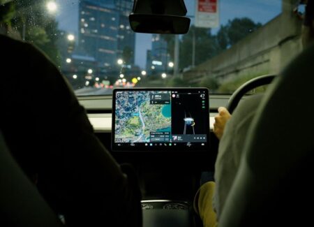 Driving a Tesla at night