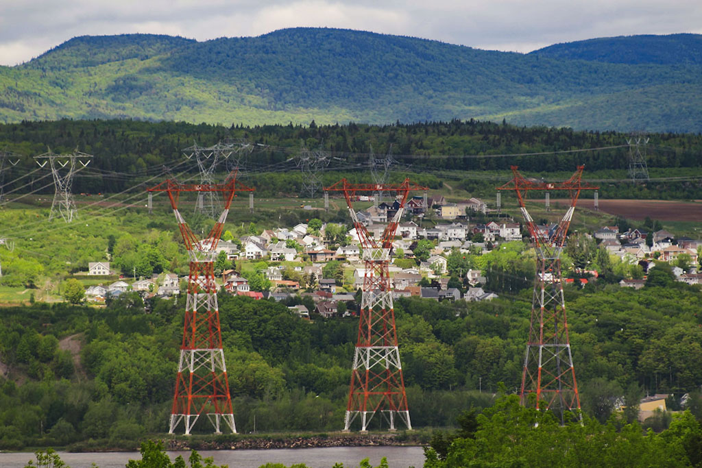 3 electrical grid pylon in Canada