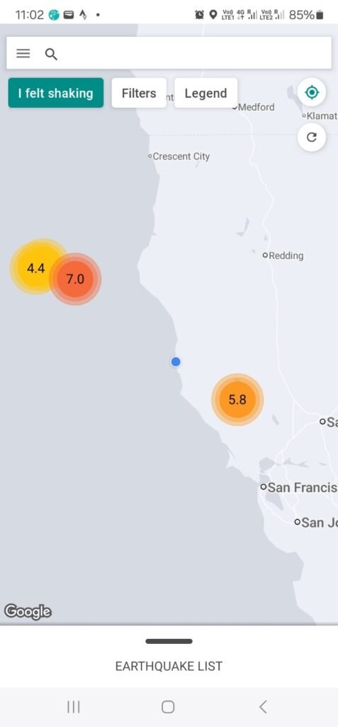 App for earthquake warnings, My Shake