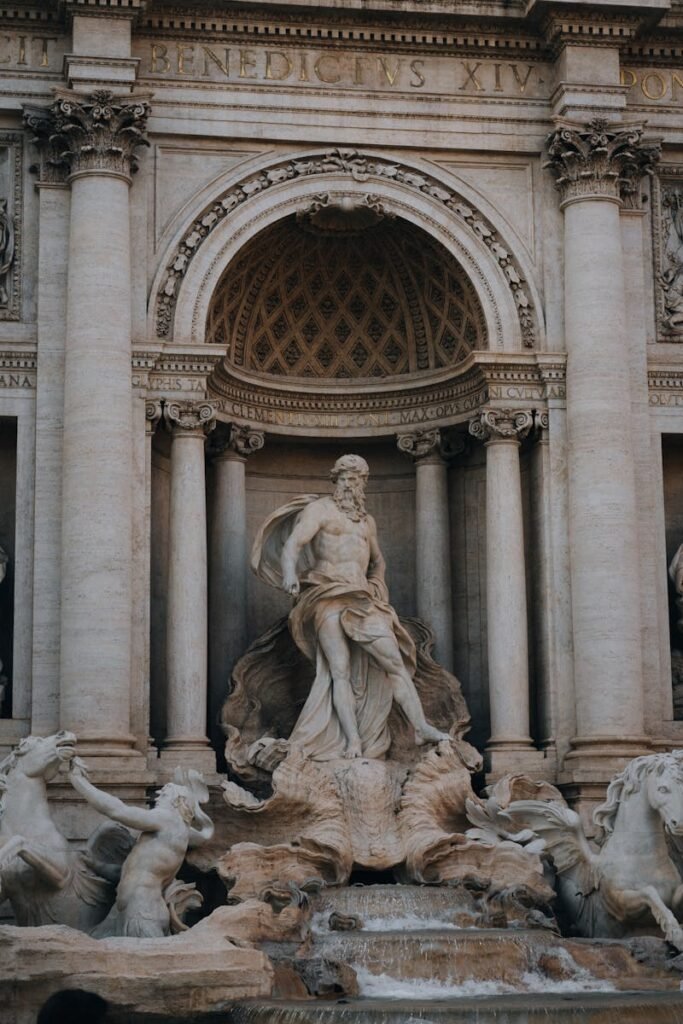 Explore the grandeur of the Trevi Fountain, a Baroque masterpiece in Rome, Italy.