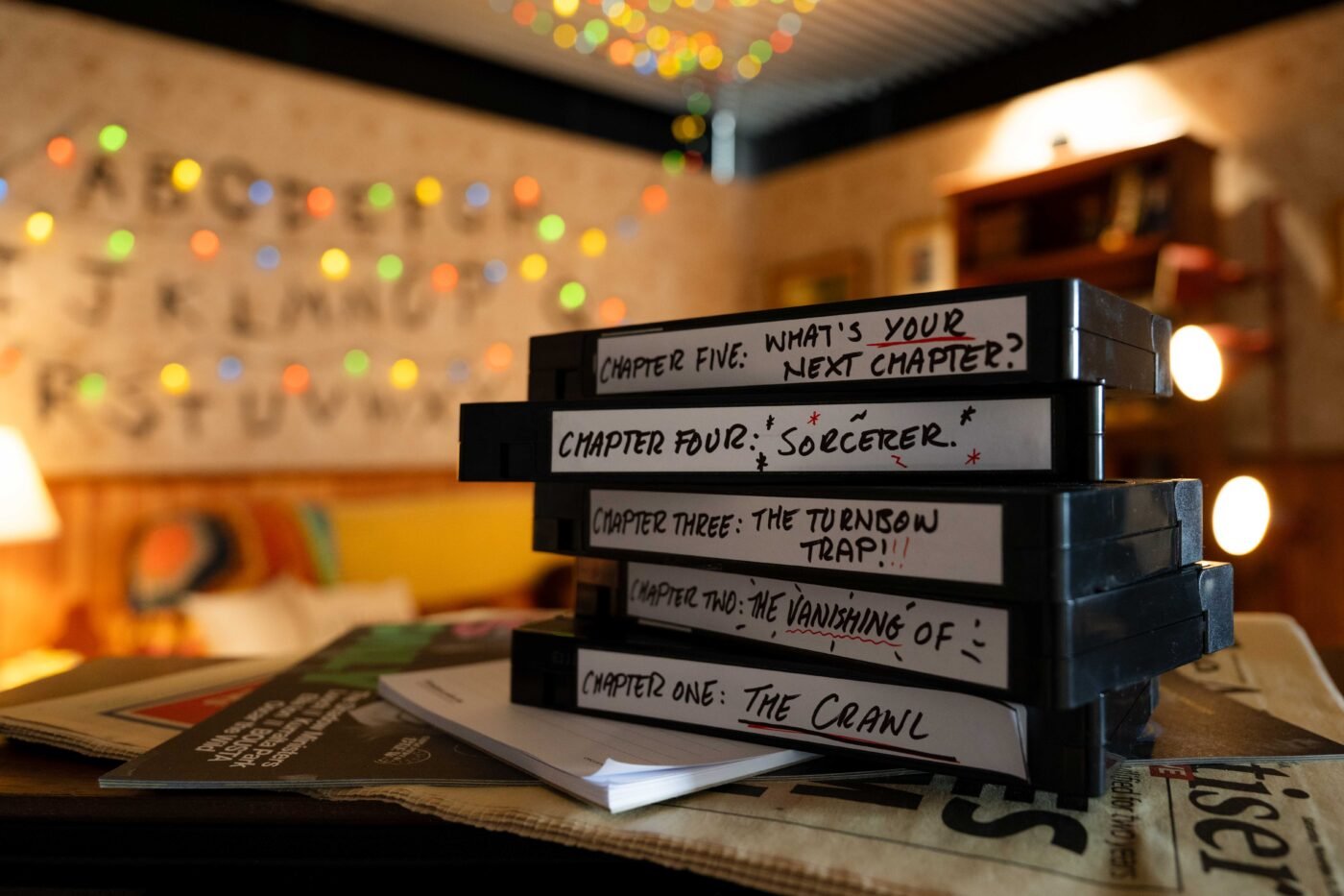 VHS Tapes set up at Flinders University