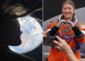 NASA astronaut Christina Koch gazes at Earth on April 2, 2026, taken with an iPhone 17 Pro Max. NASA