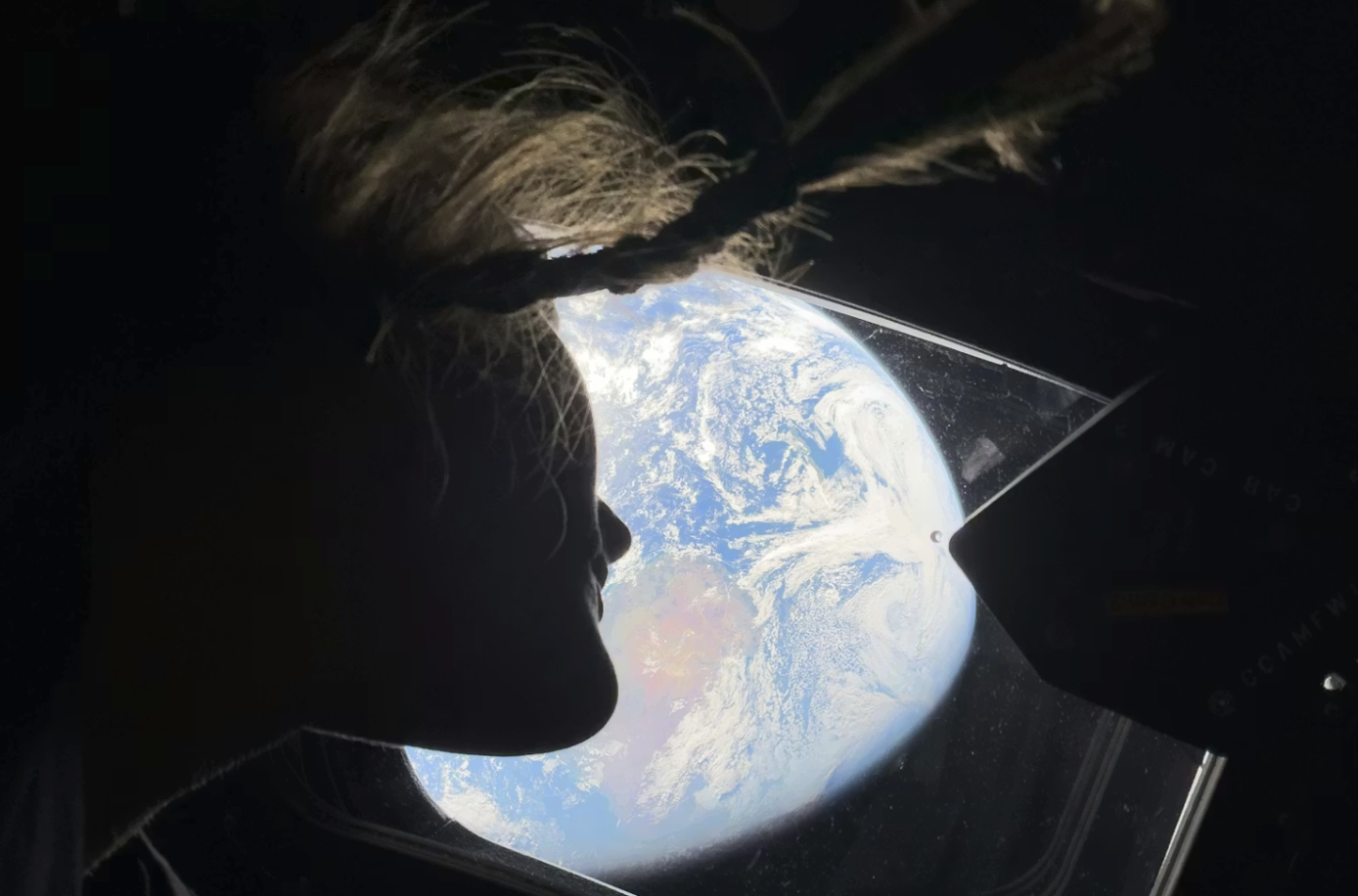 NASA astronaut Christina Koch gazes at Earth on April 2, 2026, taken with an iPhone 17 Pro Max. NASA