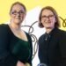 Dr Gunilla Burrowes (right) receives her Ada Lovelace Medal from 2025 winner Rebecca Cook